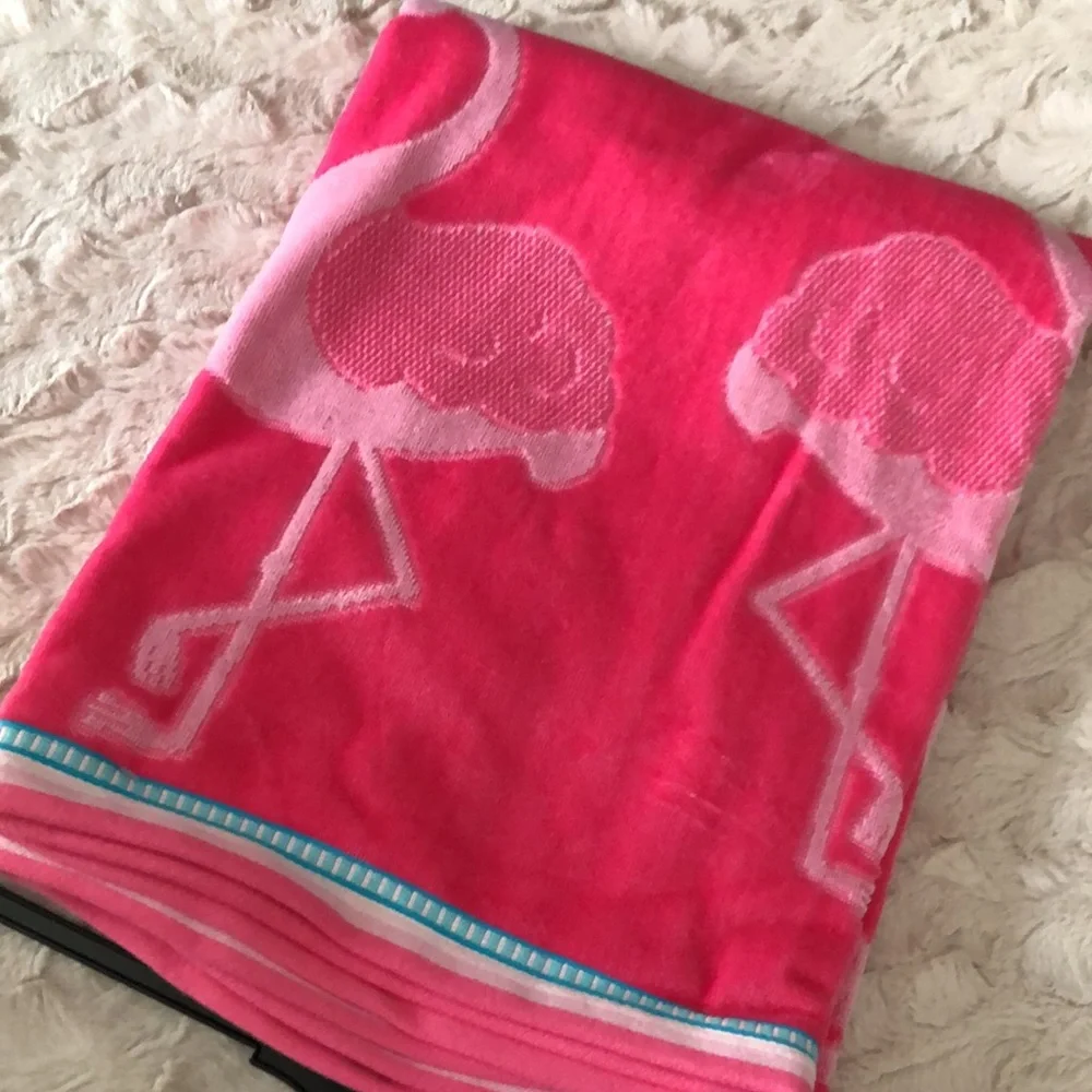 CH Style Bright Pink Flamingo Beach Towel